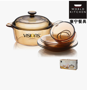 房地產(chǎn)交房禮品--康寧晶彩透明鍋+餐具套裝