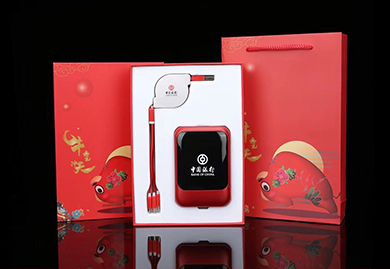 春節(jié)禮品，商務(wù)禮品，伴手禮，中國(guó)銀行定制，充電寶+數(shù)據(jù)線(xiàn)套裝