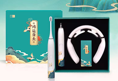 商務(wù)禮品，年會(huì)禮品， 電動(dòng)牙刷+保溫杯禮盒套裝；電動(dòng)牙刷+頸椎按摩儀禮盒套裝