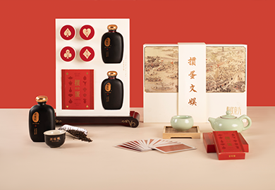 中秋禮品，商務(wù)禮品，摜蛋禮品套裝-牌+茶+酒三件套